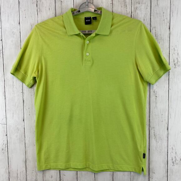 Hugo Boss Other - Hugo Boss Lime Green Ferrara Pima Cotton Short Sleeve Polo Shirt Size Large